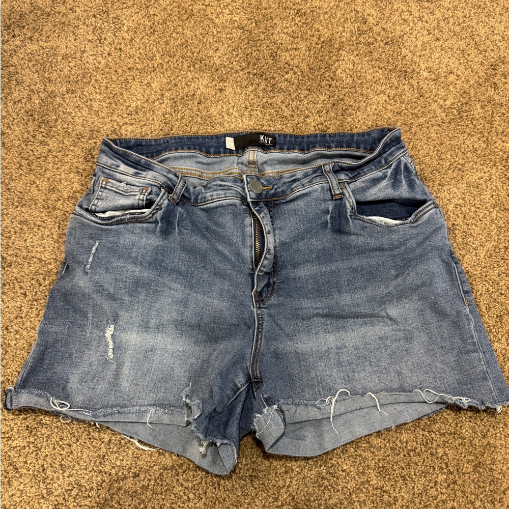 Kut from the Kloth Distressed Blue Jean Shorts